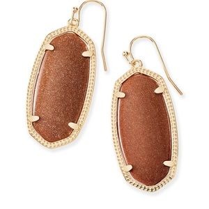 Kendra Scott Elle Gold Drop Earrings in Goldstone